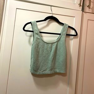 Zara trafaluc crop top tank sleeveless blue S